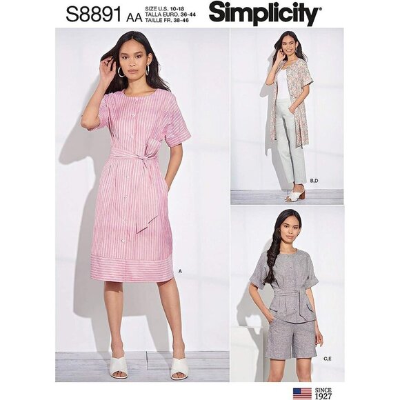 Simplicity Sewing Pattern 8891 10144 Dress Pants Shorts Top Size 10-18 - Picture 1 of 7